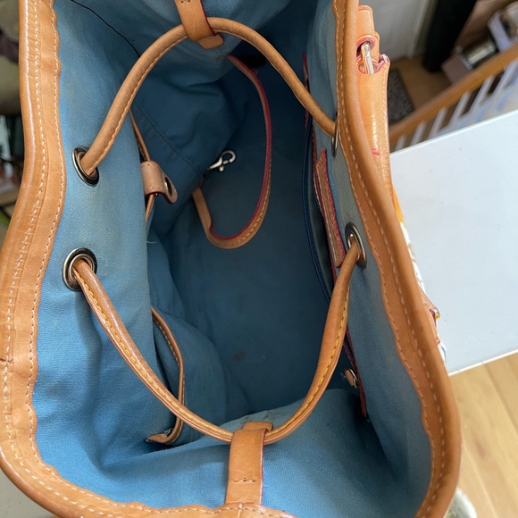 Dooney & Bourke Vintage Paint Splatter, Vachetta Leather Bag - Picture 14 of 17